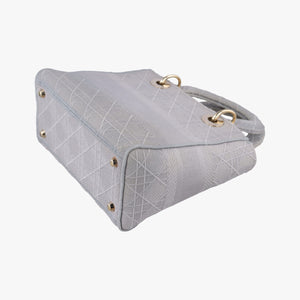 Vintage Christian Dior Lady Dior D-lite Grey Jacquard  shoulderbag | stylenewstar