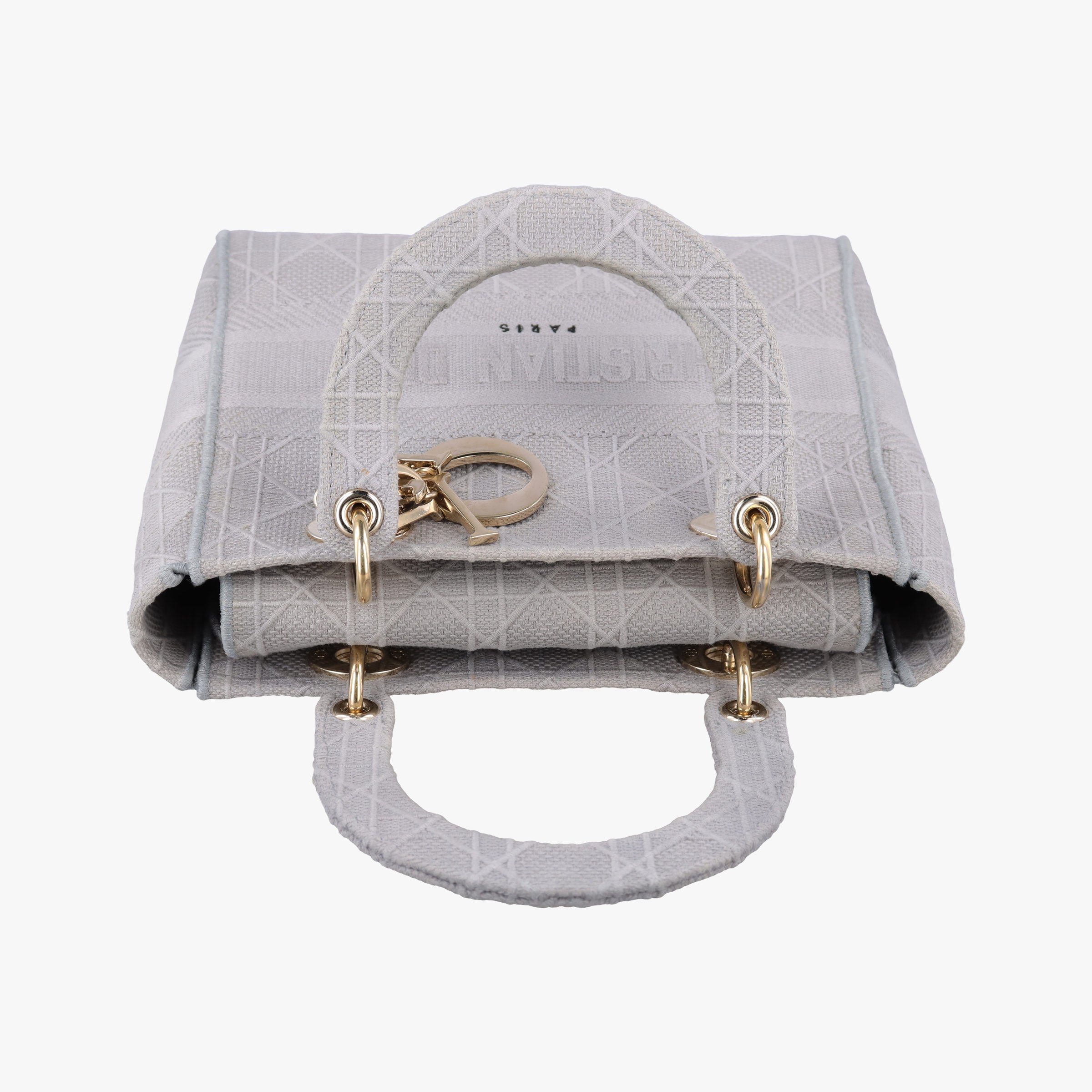 Vintage Christian Dior Lady Dior D-lite Grey Jacquard  shoulderbag | stylenewstar