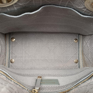 Vintage Christian Dior Lady Dior D-lite Grey Jacquard  shoulderbag | stylenewstar