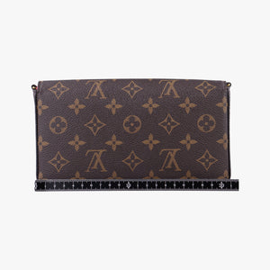Pre-owned Louis Vuitton Love Lock Pochette Felicie Brown Monogram × Fuchsia Monogram PVC Coated Canvas M63999 shoulderbag | stylenewstar