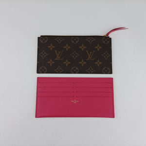 Pre-owned Louis Vuitton Love Lock Pochette Felicie Brown Monogram × Fuchsia Monogram PVC Coated Canvas M63999 shoulderbag | stylenewstar