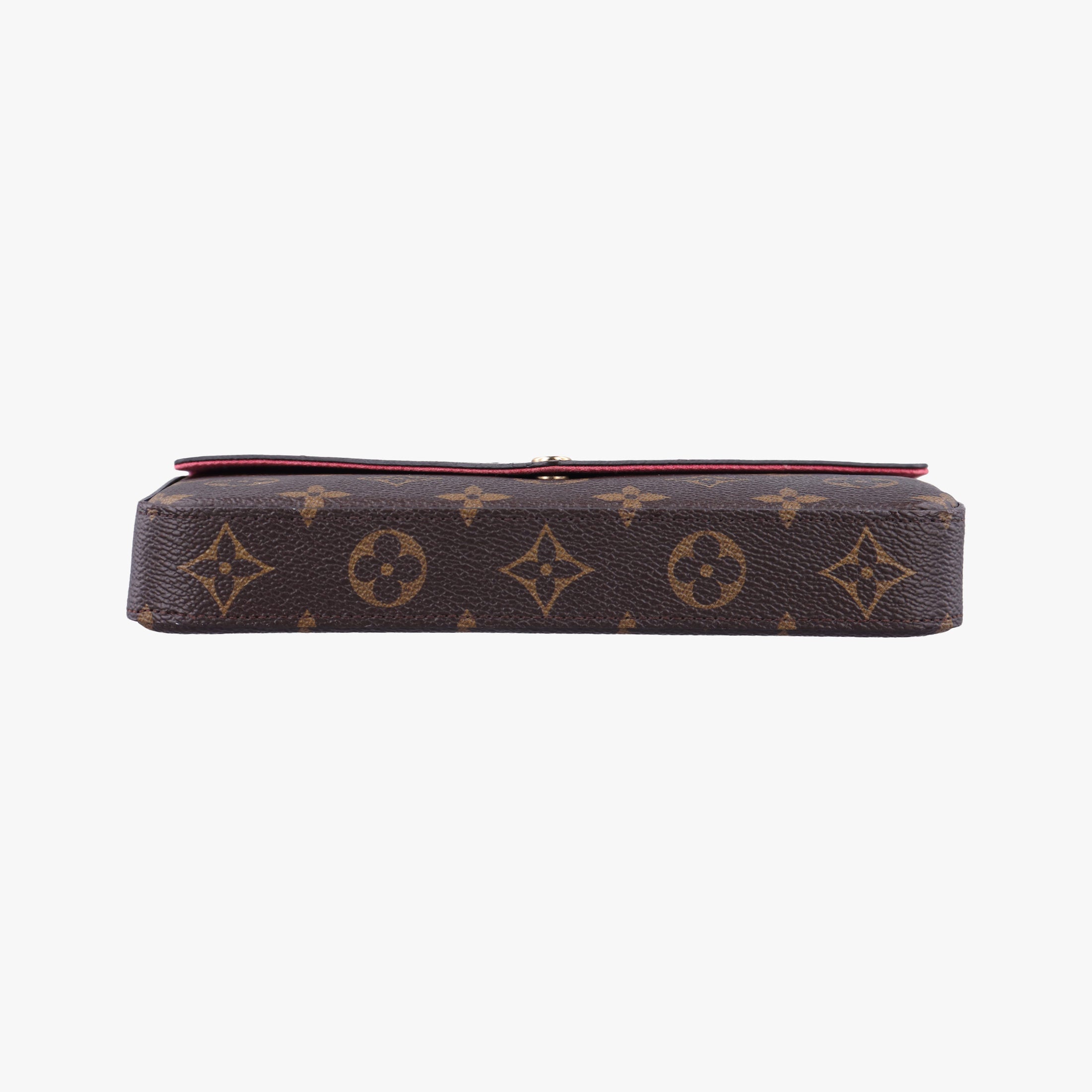 Pre-owned Louis Vuitton Love Lock Pochette Felicie Brown Monogram × Fuchsia Monogram PVC Coated Canvas M63999 shoulderbag | stylenewstar