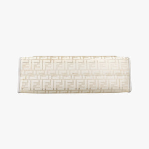 Pre-owned Fendi Runaway Shopper White PVC coated canvas 8BH360 shoulderbag | stylenewstar