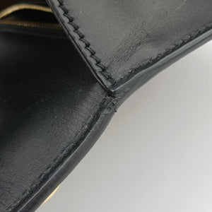 Pre-owned Gucci Sylvie Black×green×red Leather 421882 shoulderbag | stylenewstar
