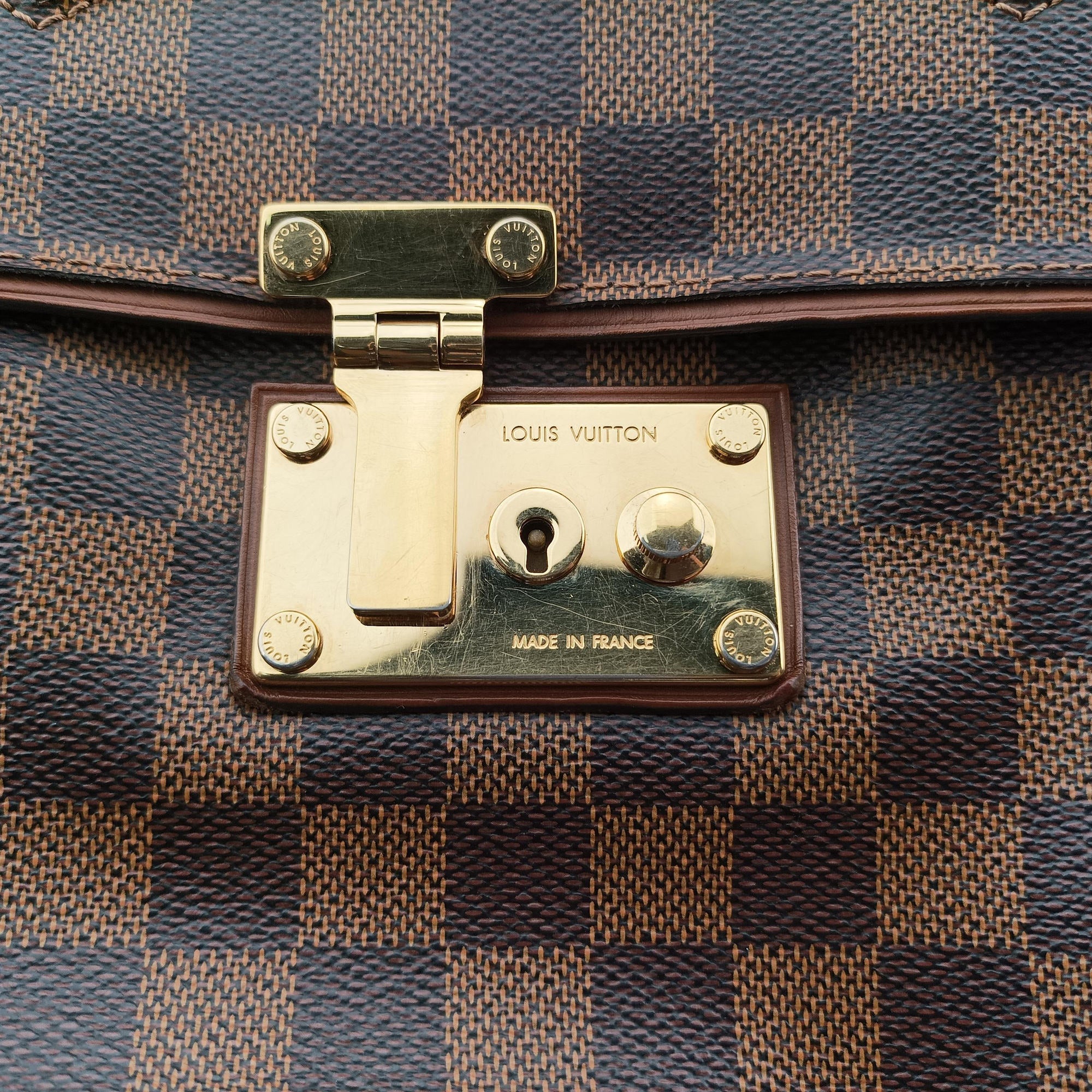 Pre-owned Louis Vuitton Ascot EBENE Damier canvas N41273 handbag | stylenewstar