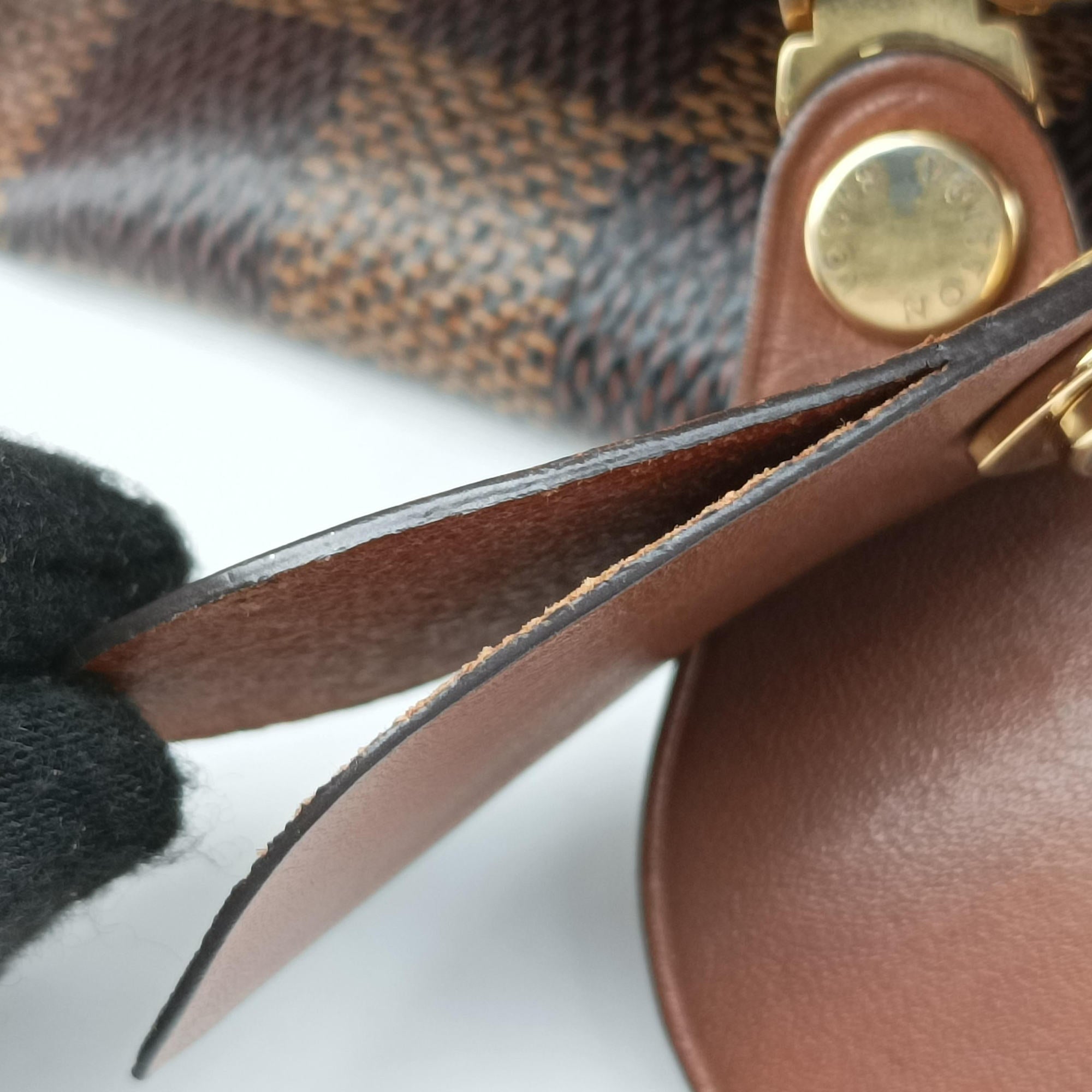Pre-owned Louis Vuitton Ascot EBENE Damier canvas N41273 handbag | stylenewstar