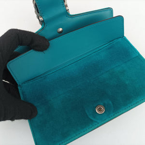Pre-owned Gucci Dionysus Blue velour 476432 shoulderbag | stylenewstar