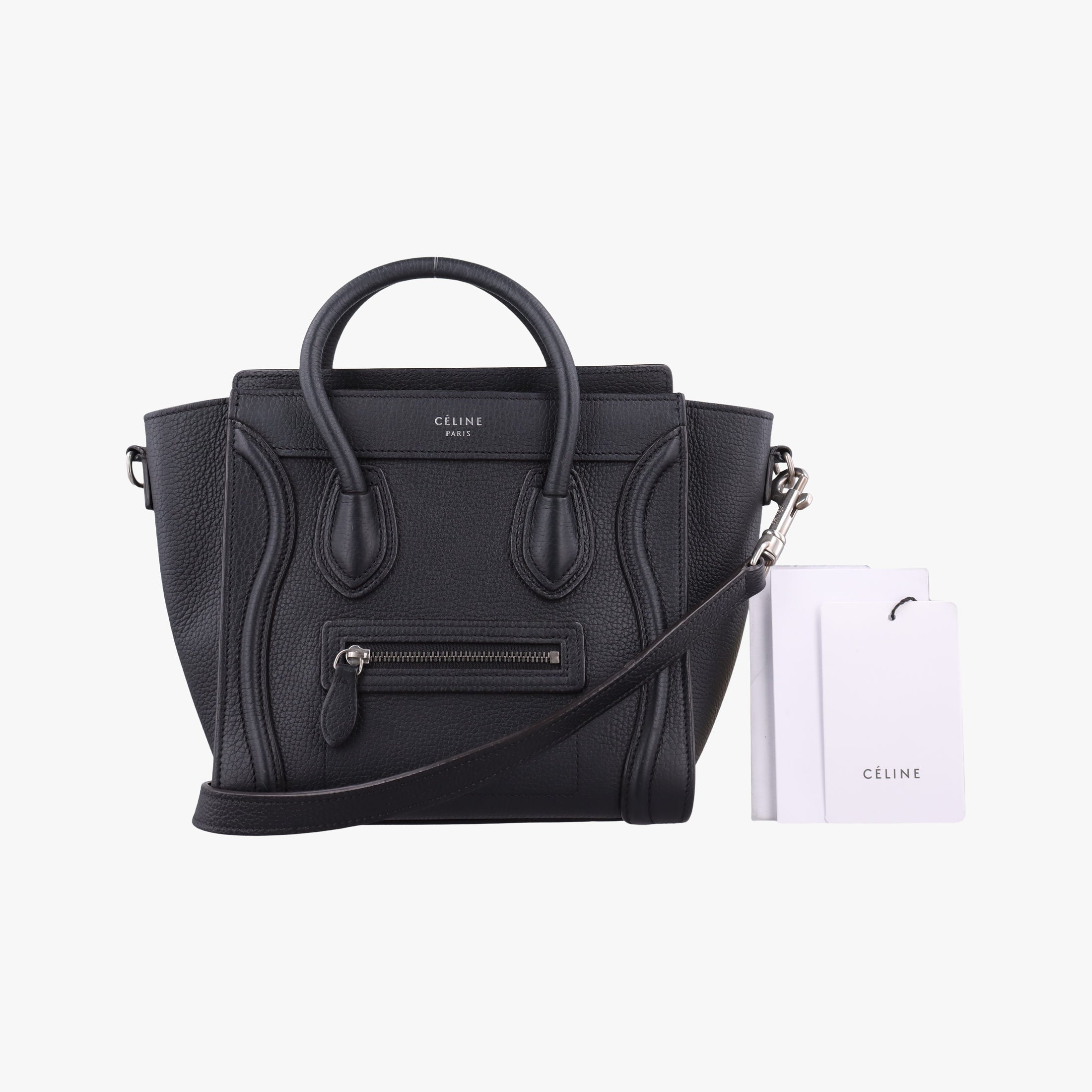 Vintage Celine Luggage nano Shopper Black Leather  shoulderbag | stylenewstar
