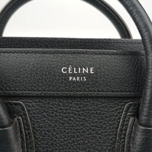 Vintage Celine Luggage nano Shopper Black Leather  shoulderbag | stylenewstar