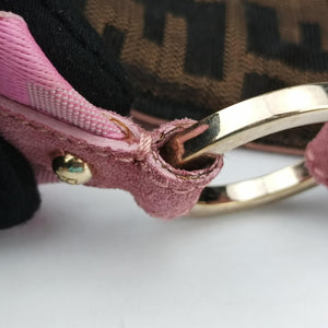 Pre-owned Fendi Zucca Chef Brown x Pink canvas 8BR445 shoulderbag | stylenewstar