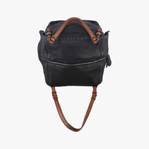 Pre-owned Bottega Veneta Cube soft bag Black x Brown Leather  shoulderbag | stylenewstar