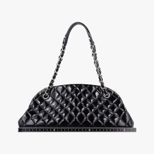 Secondhand Chanel Mademoiselle Bowling Black Patent leather A50557 shoulderbag | stylenewstar