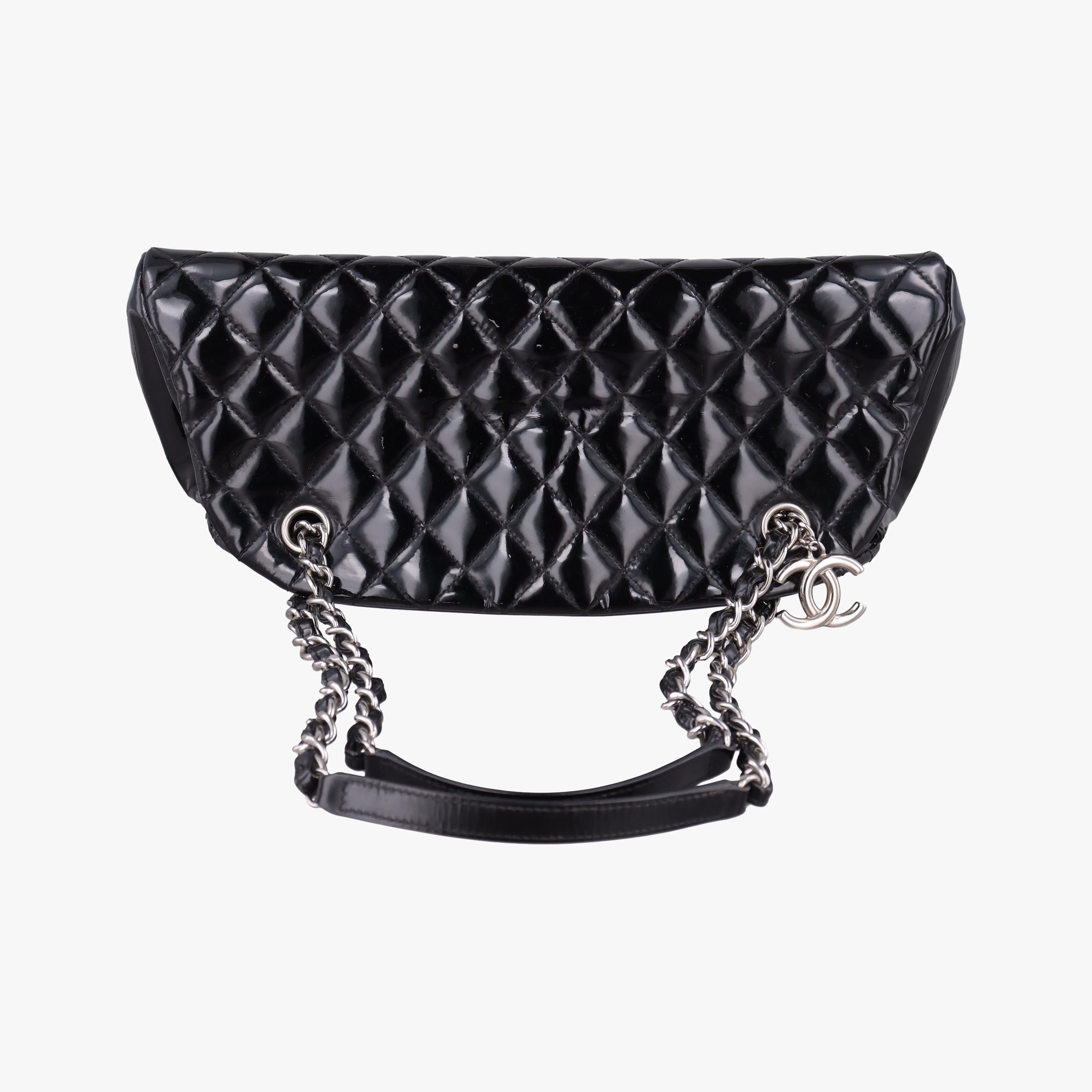 Secondhand Chanel Mademoiselle Bowling Black Patent leather A50557 shoulderbag | stylenewstar