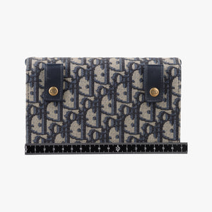 Pre-owned Christian Dior Saddle Navy×Gray Jacquard  bum bag/waist bag | stylenewstar