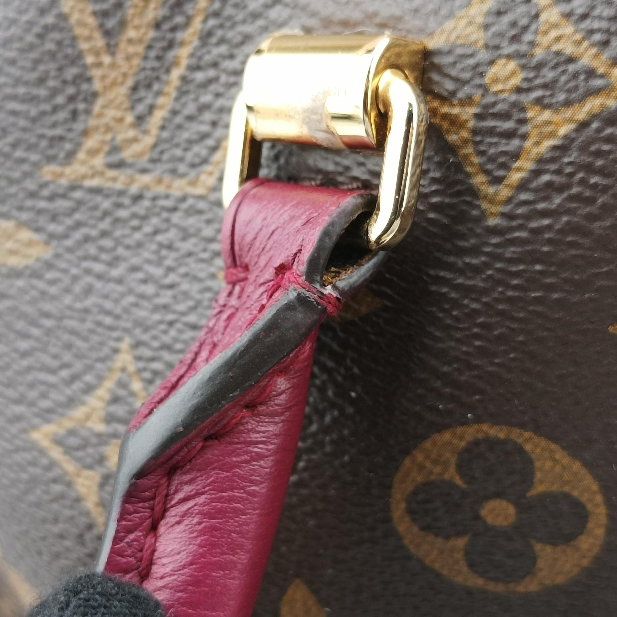Pre-owned Louis Vuitton PALLAS Brown×RAISIN Monogram Canvas×calf leather M42810 shoulderbag | stylenewstar