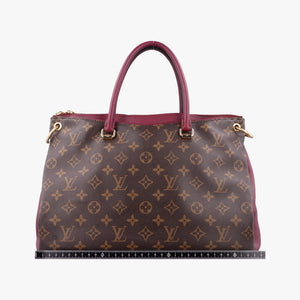 Pre-owned Louis Vuitton PALLAS Brown×RAISIN Monogram Canvas×calf leather M42810 shoulderbag | stylenewstar
