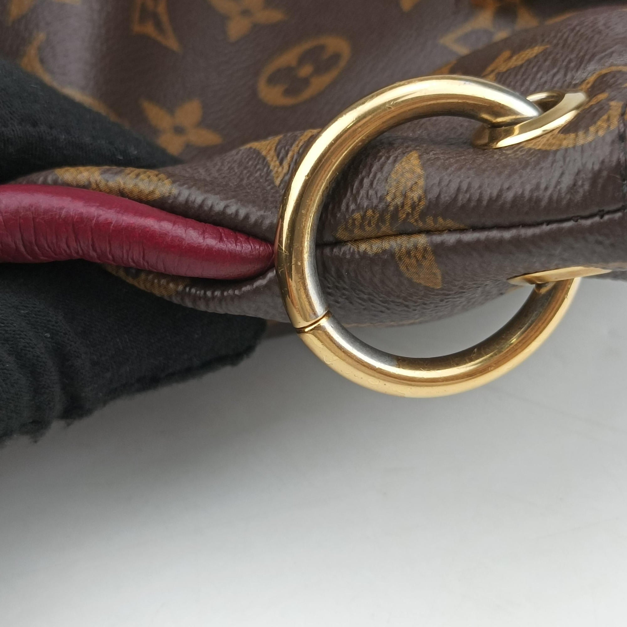 Pre-owned Louis Vuitton PALLAS Brown×RAISIN Monogram Canvas×calf leather M42810 shoulderbag | stylenewstar