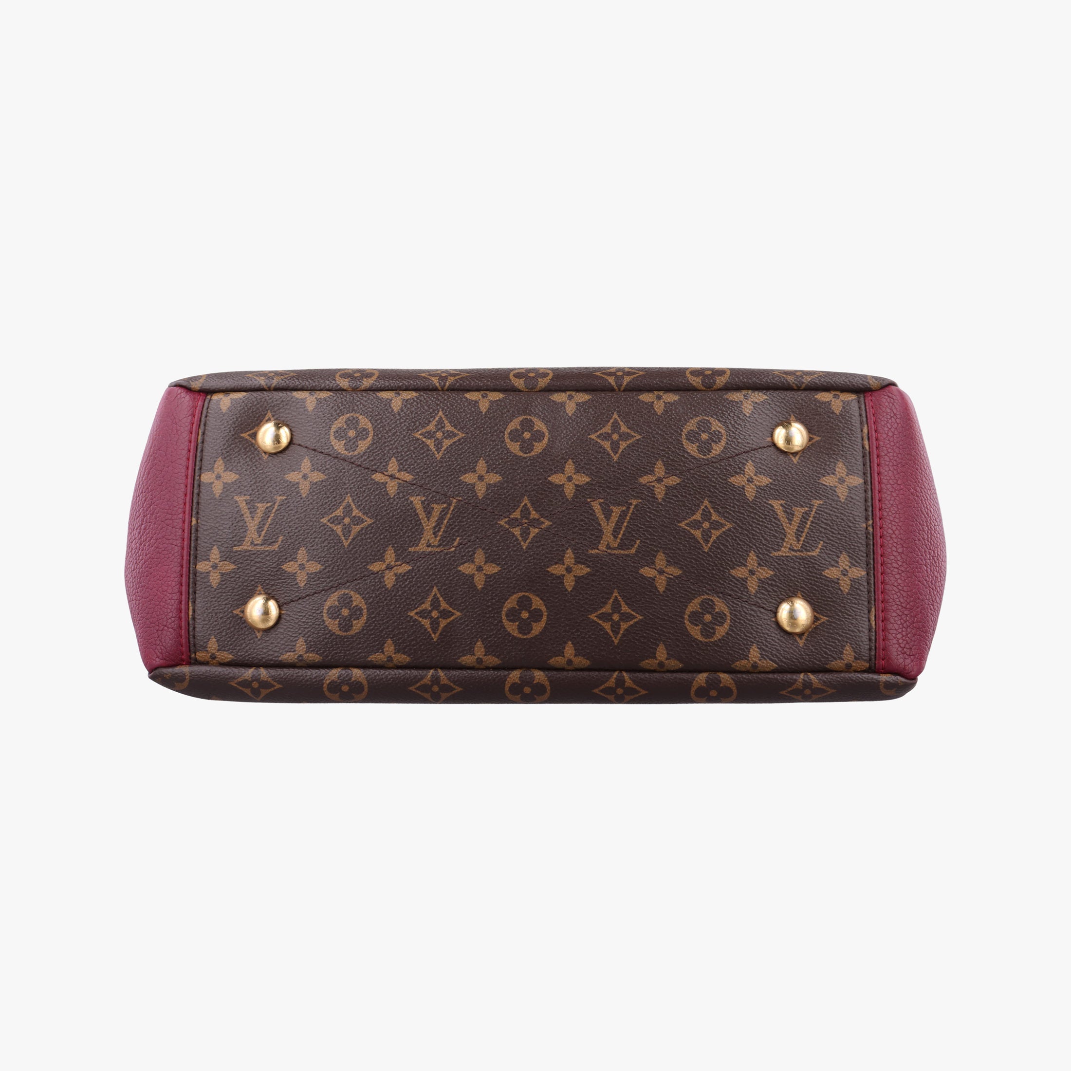 Pre-owned Louis Vuitton PALLAS Brown×RAISIN Monogram Canvas×calf leather M42810 shoulderbag | stylenewstar