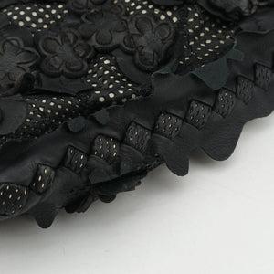 Vintage Bottega Veneta Laser-cut Floral Applique Limited Edition Black Leather  handbag | stylenewstar