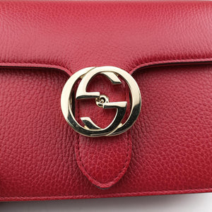 Pre-owned Gucci Interlocking G Red Leather 510304 shoulderbag | stylenewstar