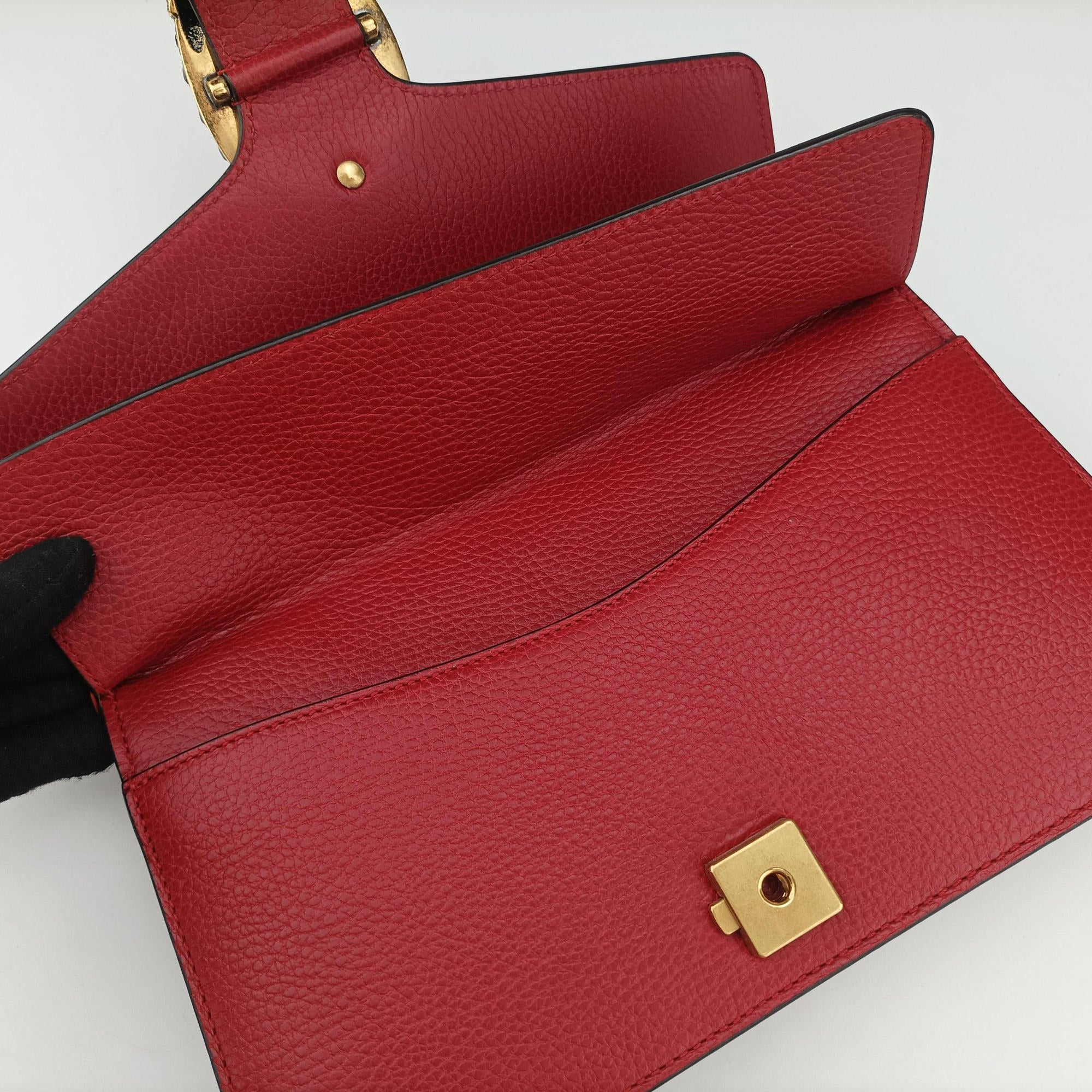 Pre-owned Gucci Dionysus Red Leather 400249 shoulderbag | stylenewstar