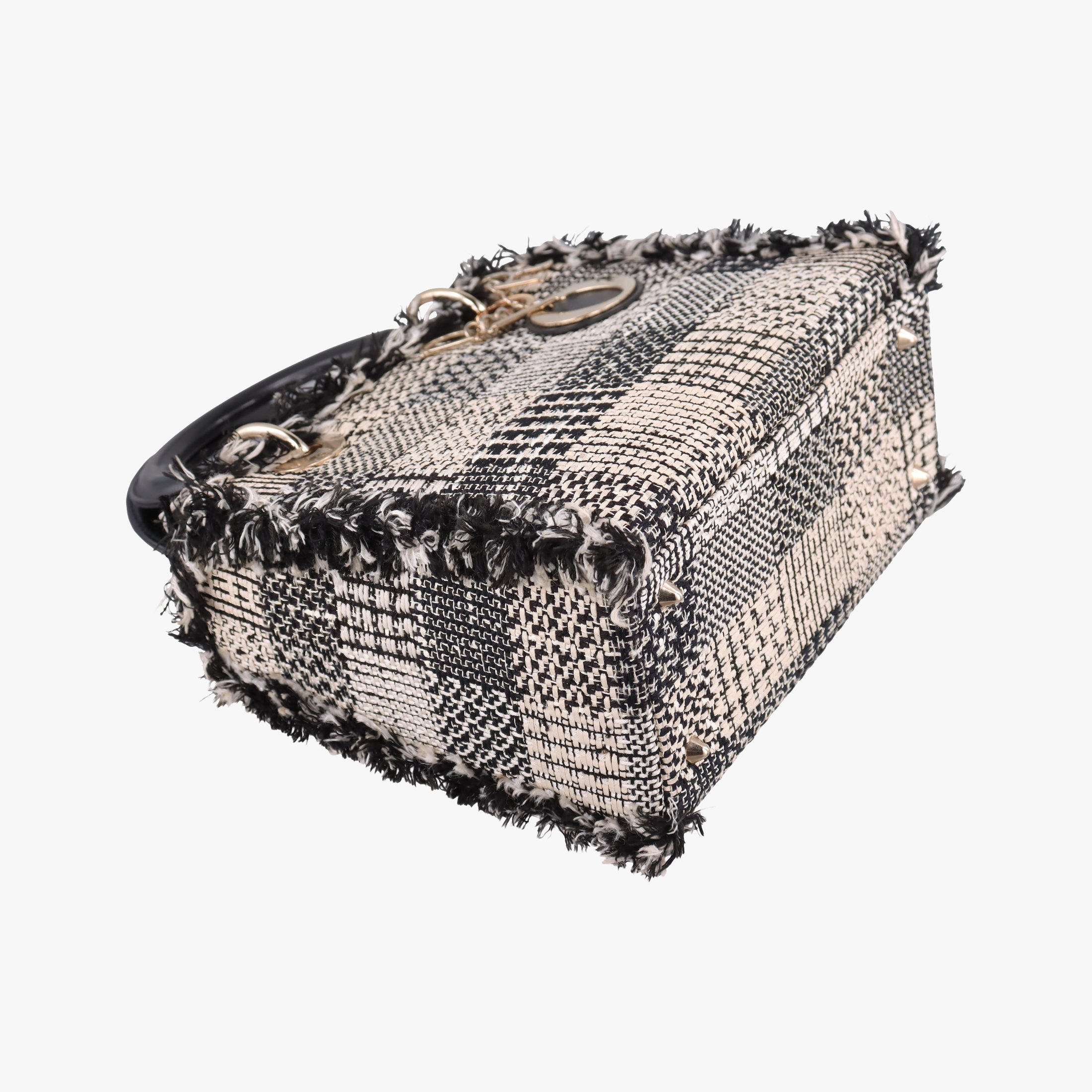 Pre-owned Christian Dior Lady Dior Beige×Multicolour Tweed  shoulderbag | stylenewstar