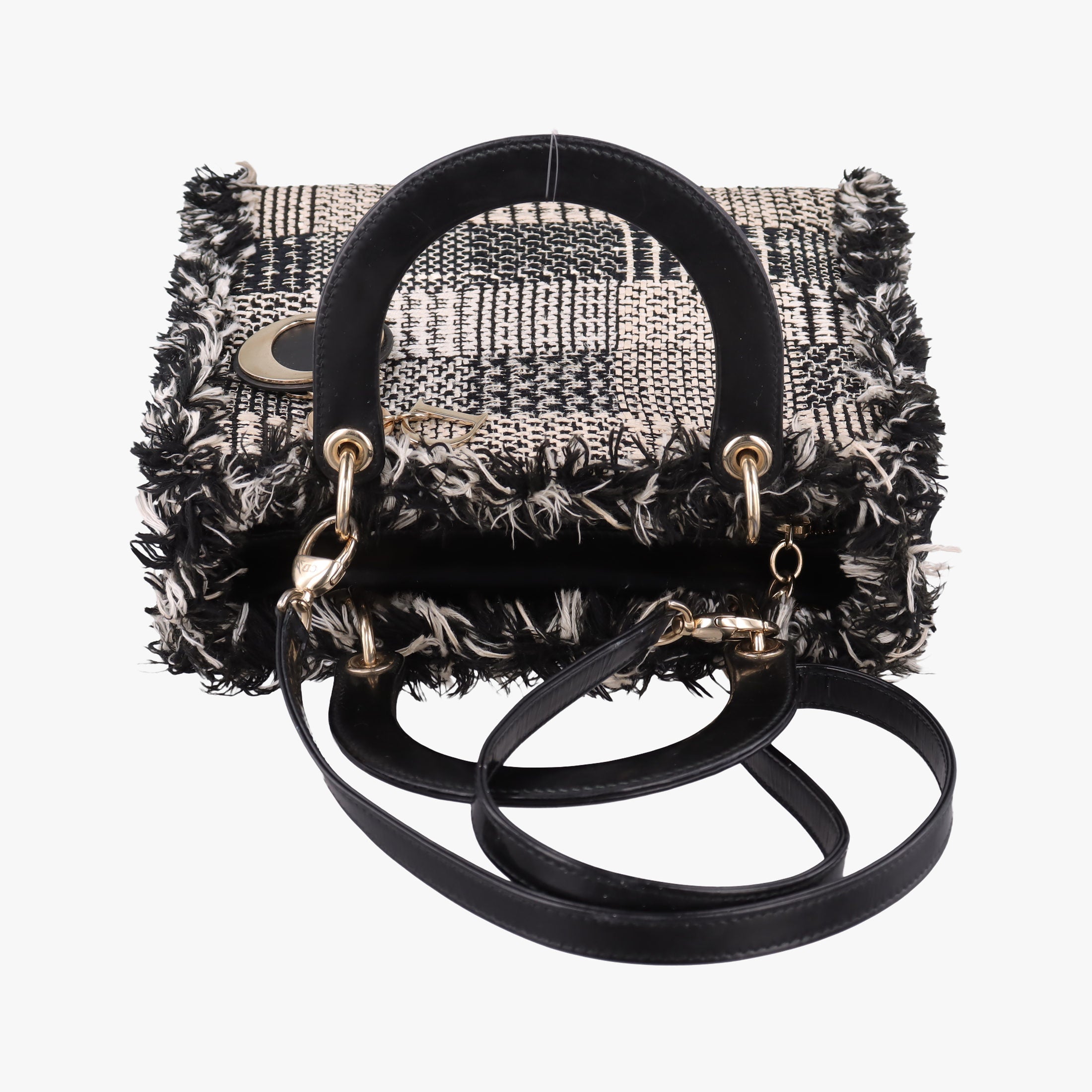 Pre-owned Christian Dior Lady Dior Beige×Multicolour Tweed  shoulderbag | stylenewstar