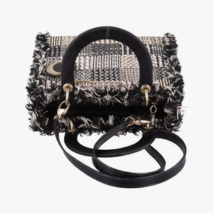 Pre-owned Christian Dior Lady Dior Beige×Multicolour Tweed  shoulderbag | stylenewstar