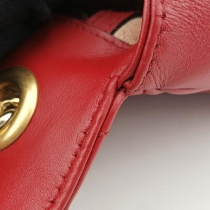 Pre-owned Gucci GG Marmont Red Leather 443497 shoulderbag | stylenewstar