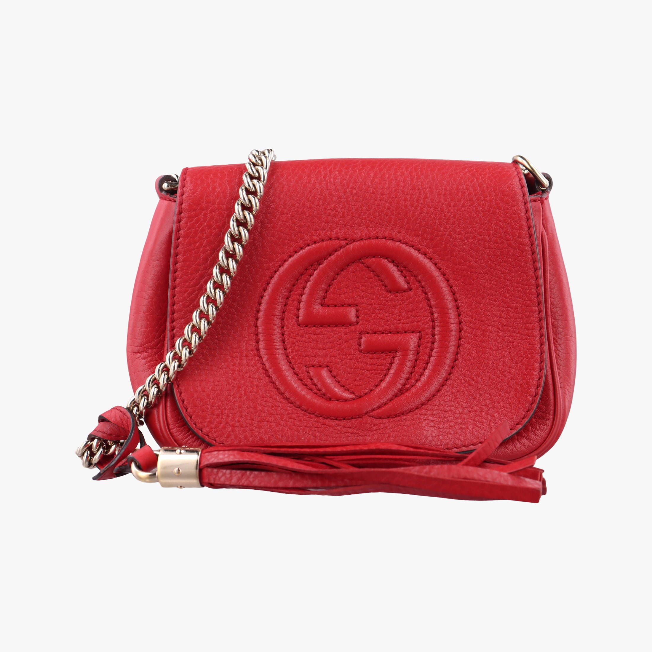 Pre-owned Gucci Soho Red Leather 323190 shoulderbag | stylenewstar