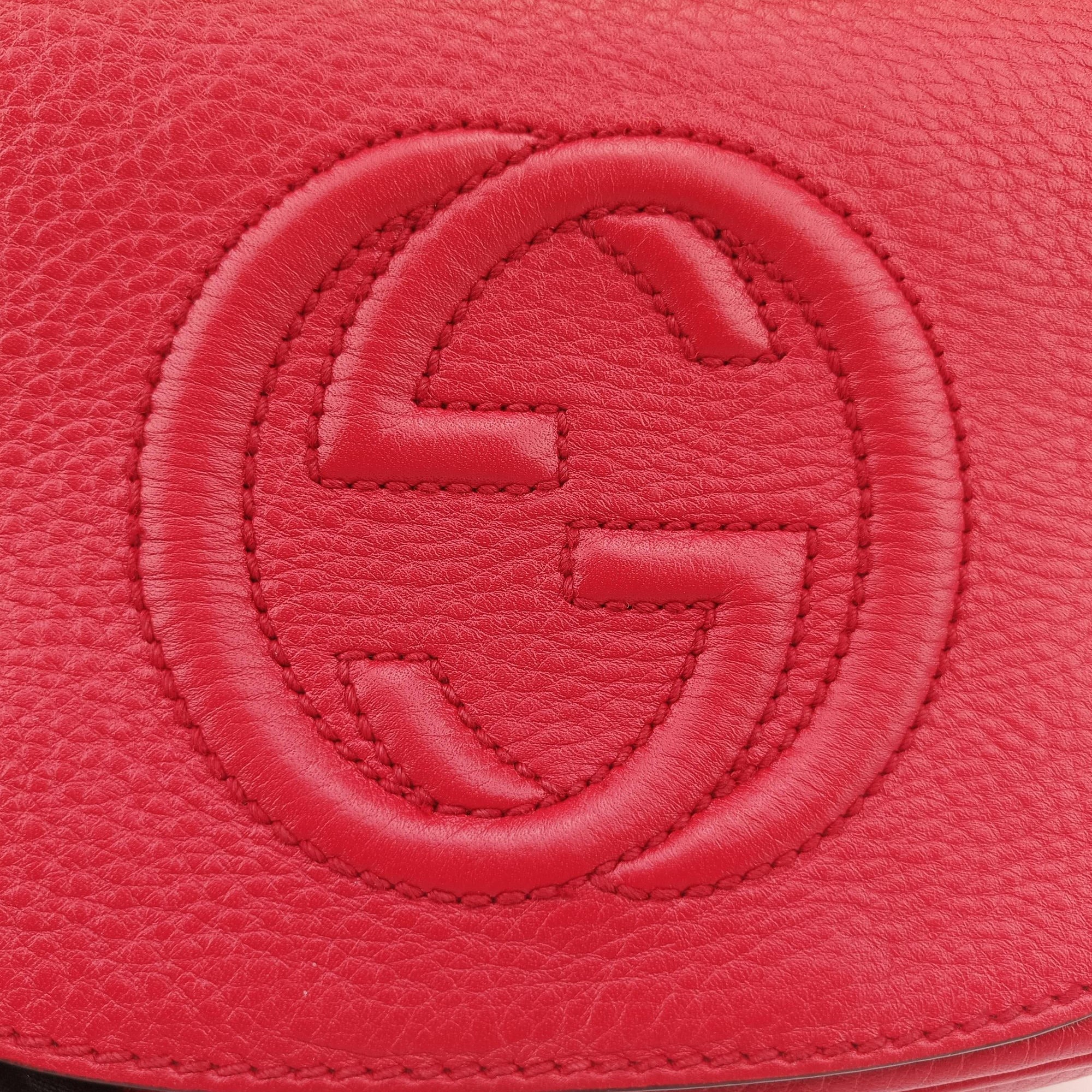 Pre-owned Gucci Soho Red Leather 323190 shoulderbag | stylenewstar
