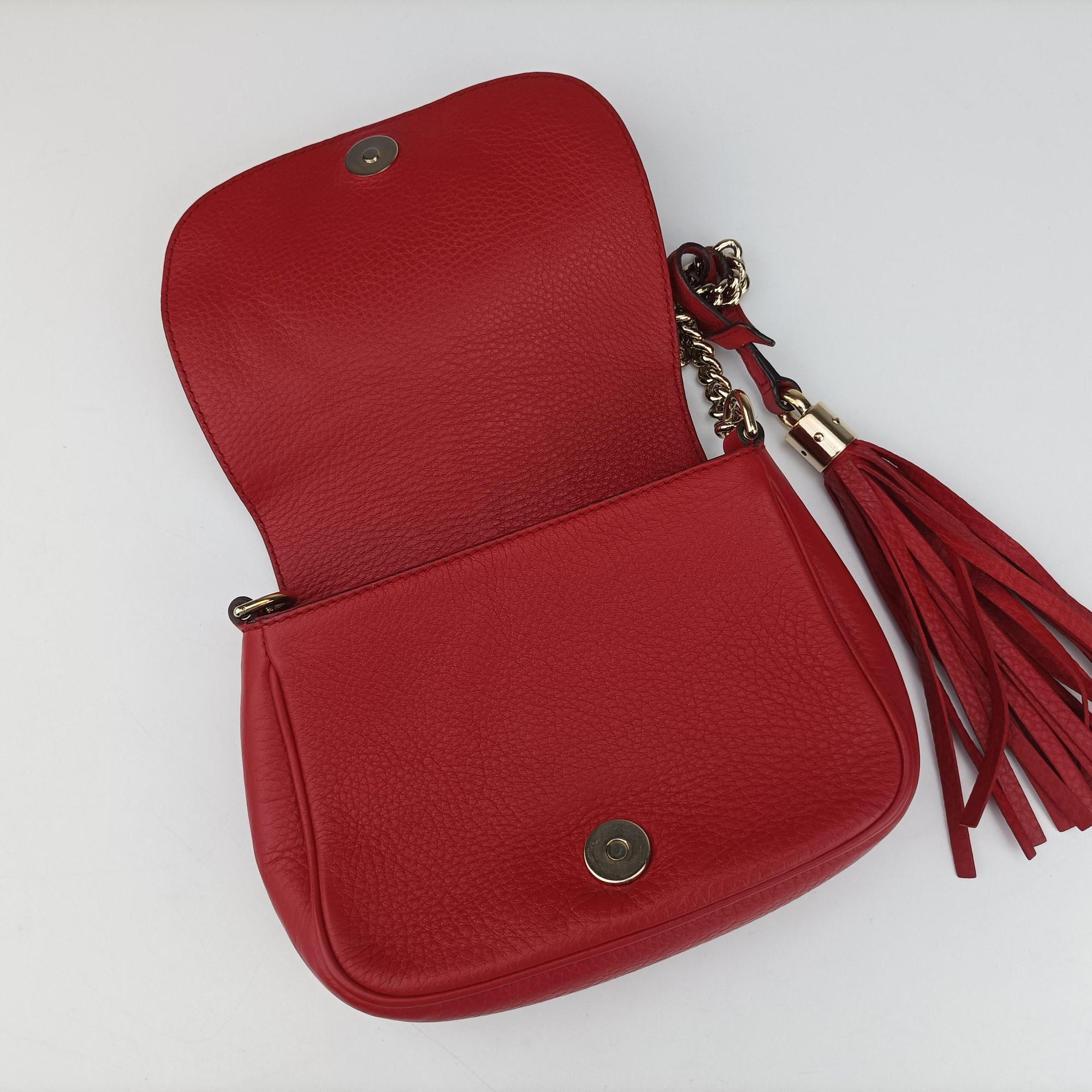 Pre-owned Gucci Soho Red Leather 323190 shoulderbag | stylenewstar