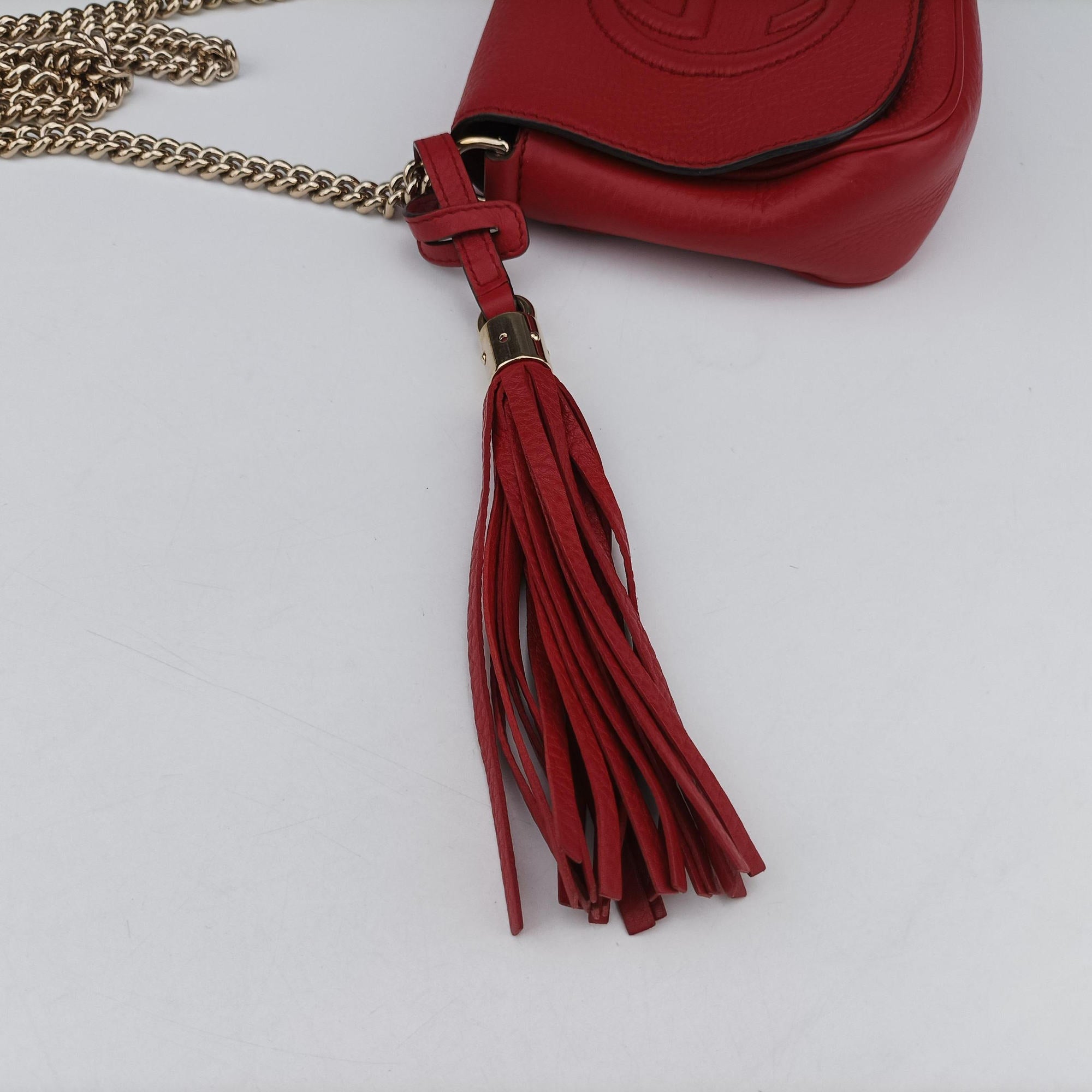 Pre-owned Gucci Soho Red Leather 323190 shoulderbag | stylenewstar
