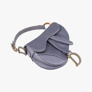 Pre-owned Christian Dior Saddle Purple silk  handbag | stylenewstar