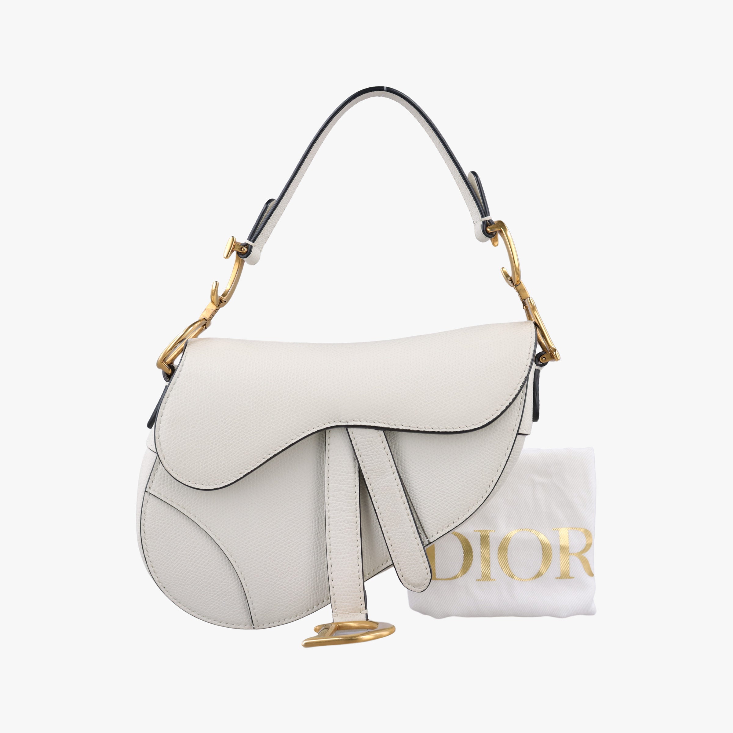 Vintage Christian Dior Saddle White Leather  handbag | stylenewstar
