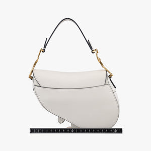 Vintage Christian Dior Saddle White Leather  handbag | stylenewstar