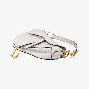 Vintage Christian Dior Saddle White Leather  handbag | stylenewstar