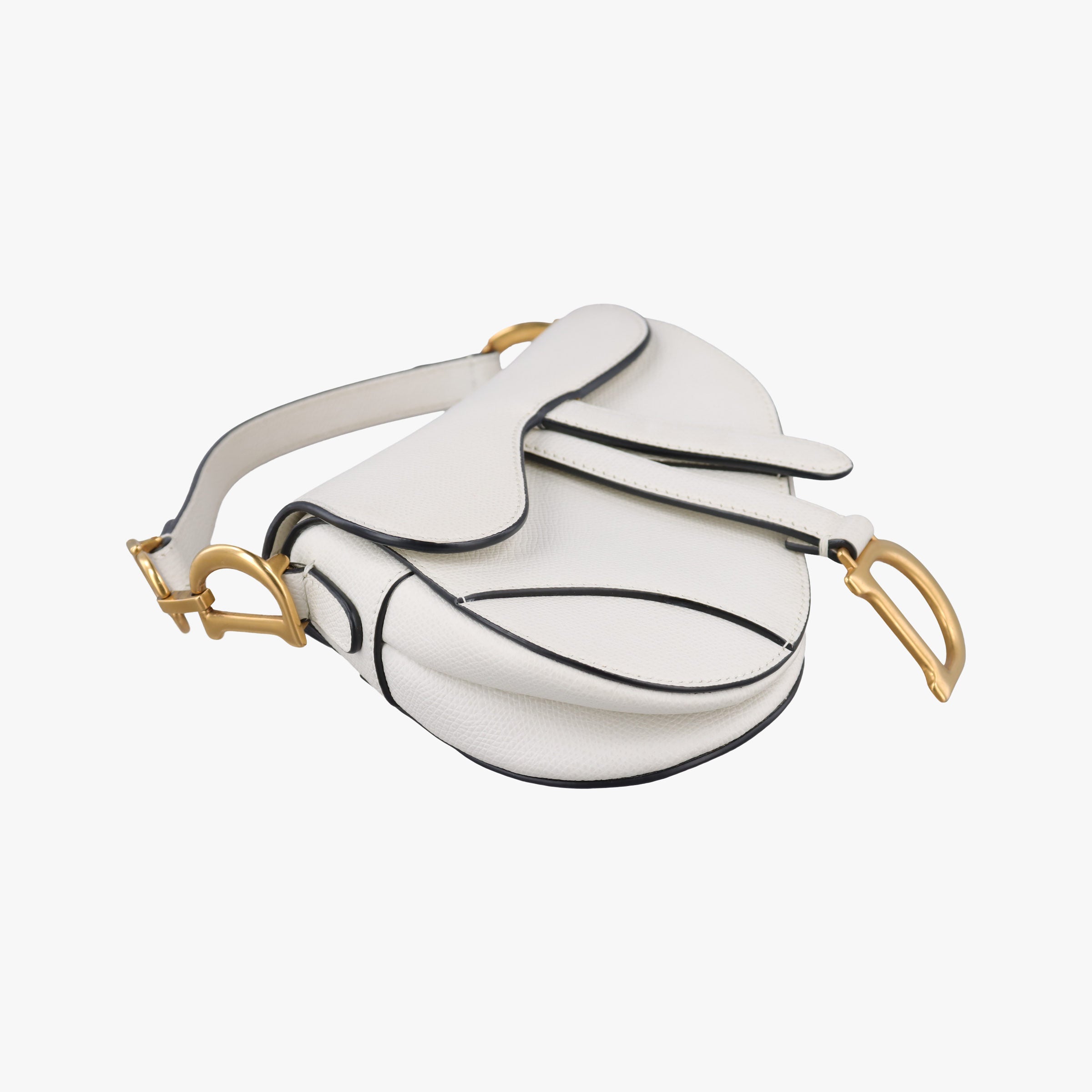 Vintage Christian Dior Saddle White Leather  handbag | stylenewstar