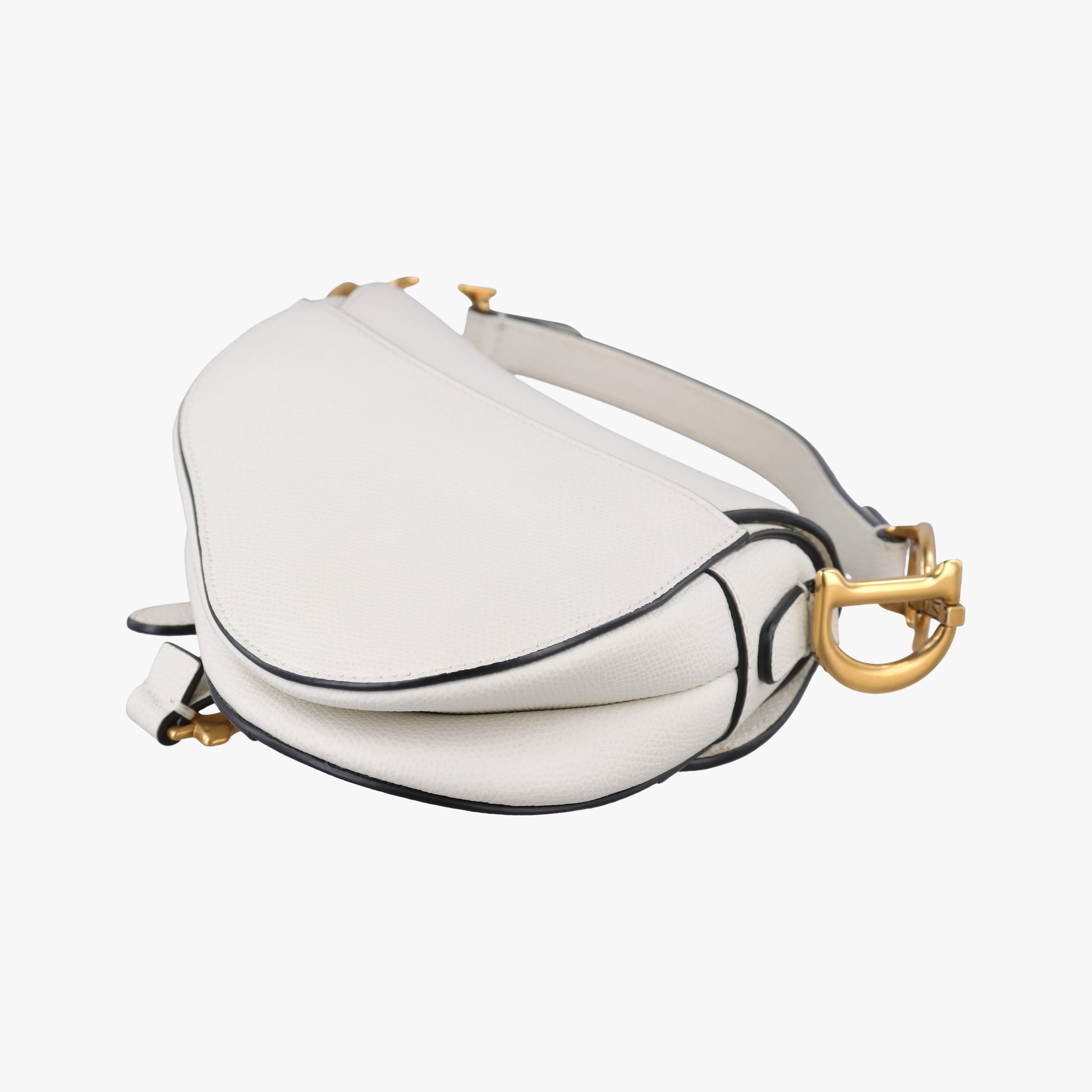 Vintage Christian Dior Saddle White Leather  handbag | stylenewstar