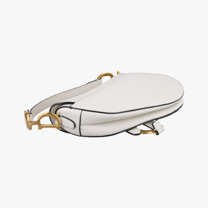 Vintage Christian Dior Saddle White Leather  handbag | stylenewstar
