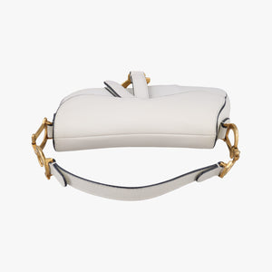 Vintage Christian Dior Saddle White Leather  handbag | stylenewstar