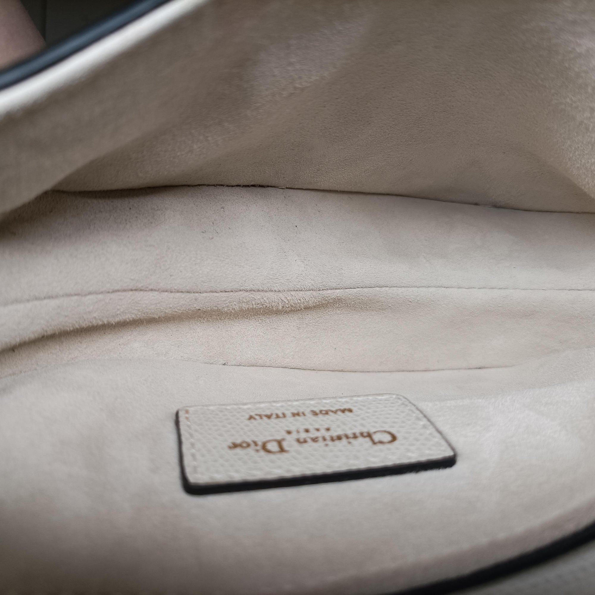 Vintage Christian Dior Saddle White Leather  handbag | stylenewstar