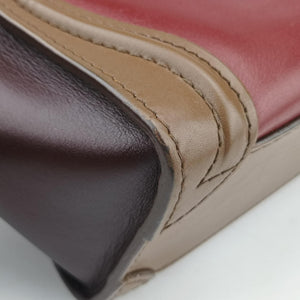 Vintage Celine luggage nano shopper Black× burgundy ×Brown Leather  shoulderbag | stylenewstar
