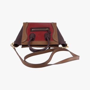 Vintage Celine luggage nano shopper Black× burgundy ×Brown Leather  shoulderbag | stylenewstar