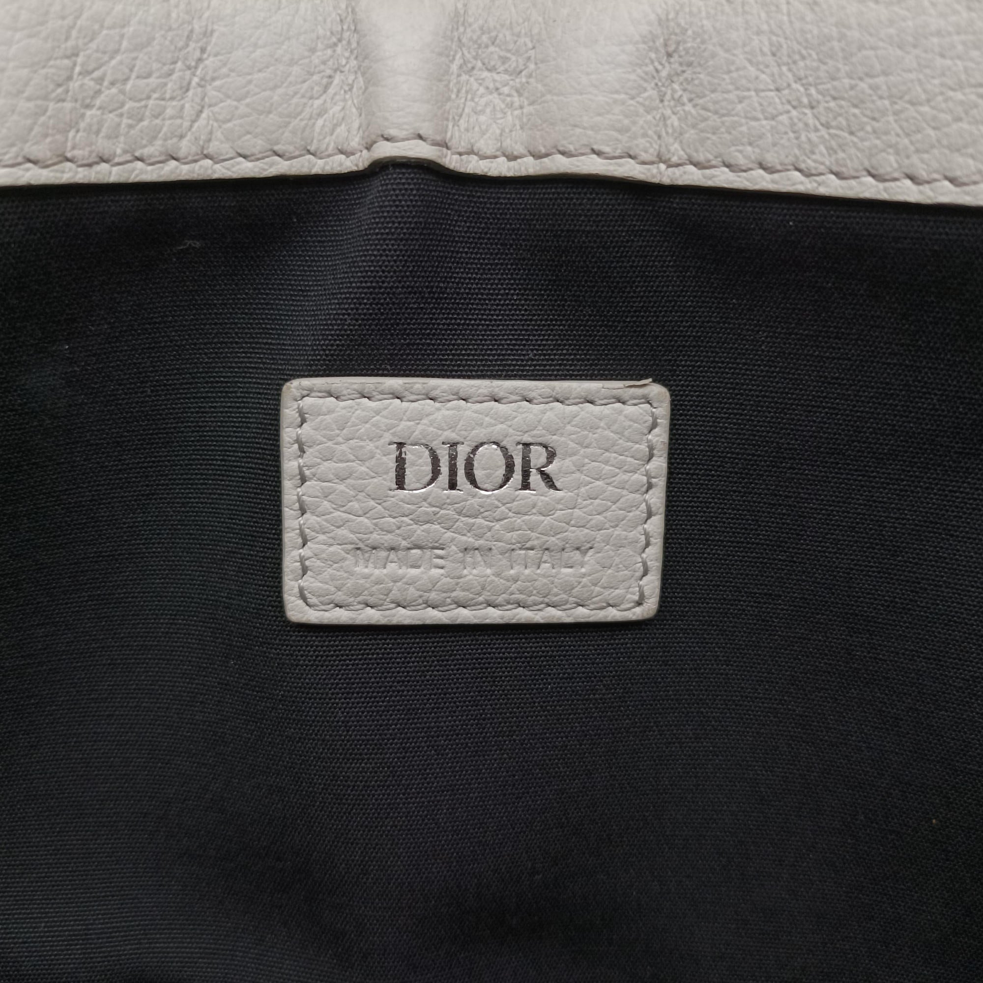 Pre-owned Christian Dior Saddle White Jacquard × Leather  bum bag/waist bag | stylenewstar