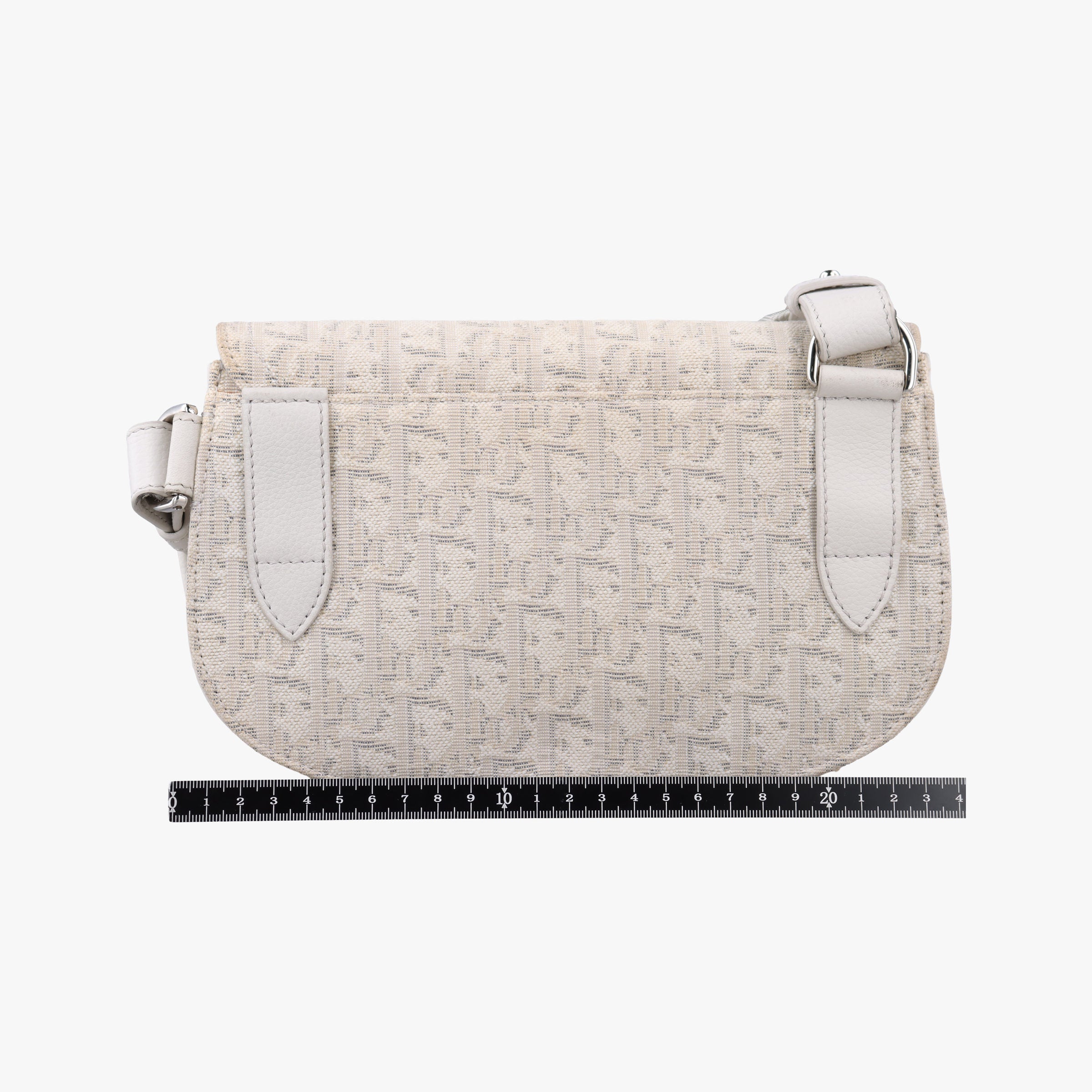 Pre-owned Christian Dior Saddle White Jacquard × Leather  bum bag/waist bag | stylenewstar