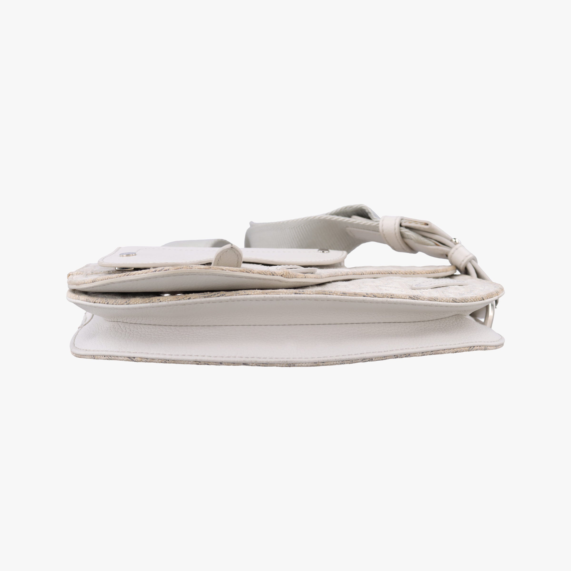 Pre-owned Christian Dior Saddle White Jacquard × Leather  bum bag/waist bag | stylenewstar