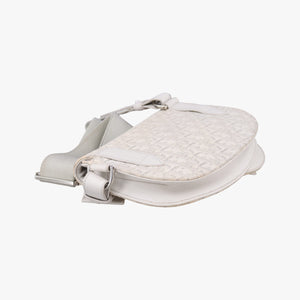 Pre-owned Christian Dior Saddle White Jacquard × Leather  bum bag/waist bag | stylenewstar