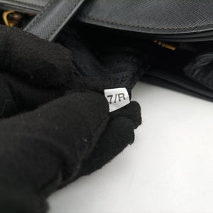 Pre-owned Prada Triple Pocket Convertible Zip Tote Black SAFFIANO　Leather BN2603 handbag | stylenewstar