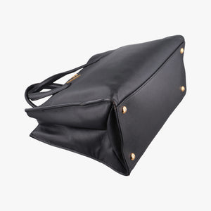 Pre-owned Prada Triple Pocket Convertible Zip Tote Black SAFFIANO　Leather BN2603 handbag | stylenewstar
